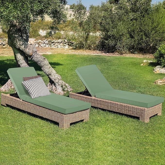 Chaise Lounge Cushion for Outdoor Furniture, Waterproof Fade and Tear Resistant